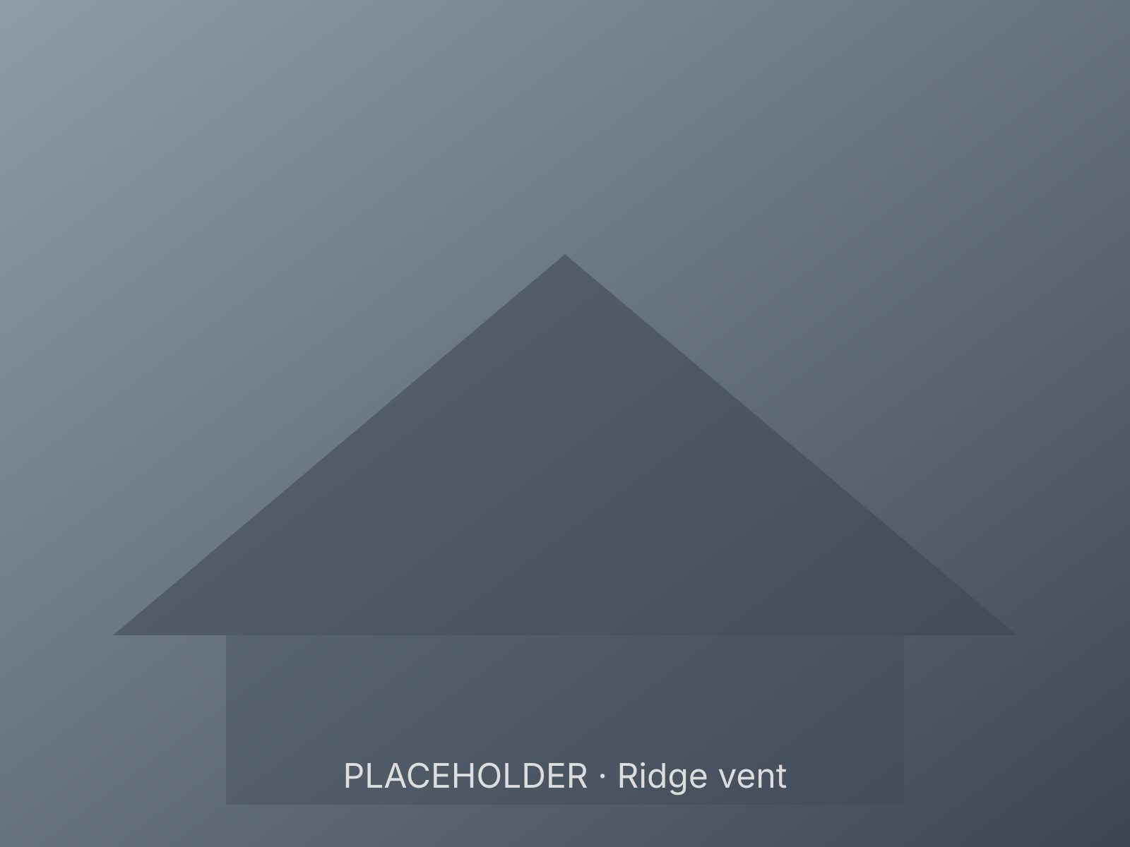 Ridge vent being installed along the peak of a shingle roof